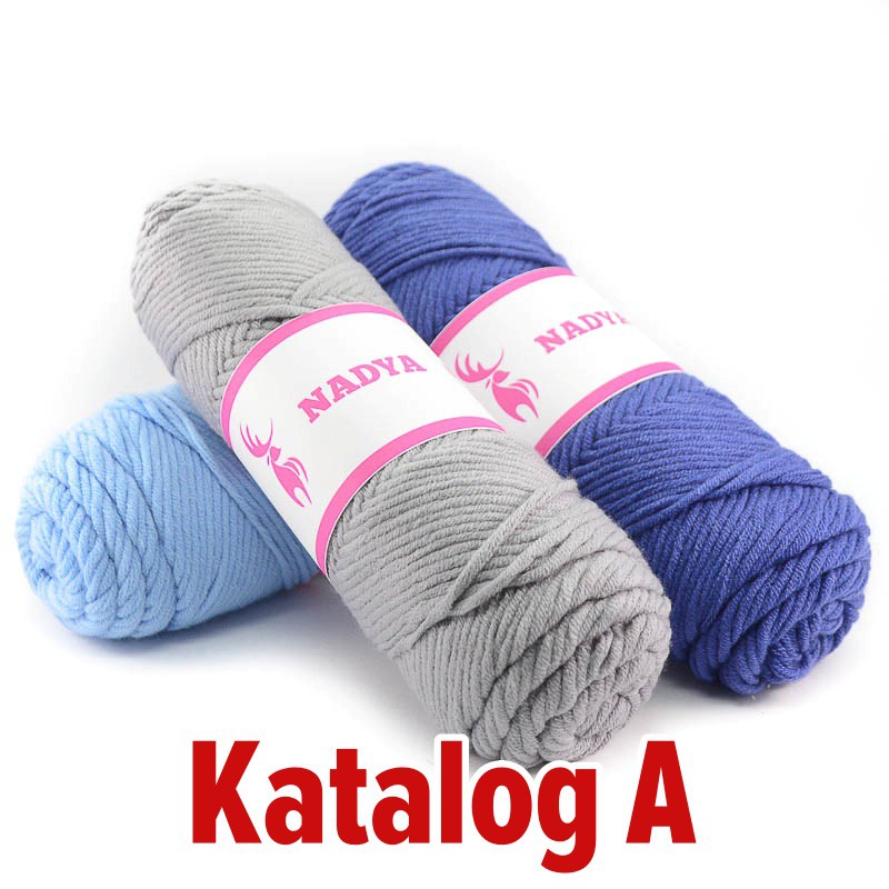 Benang Rajut Nadya Katun Susu Milk Cotton Medium Worsted katalog A