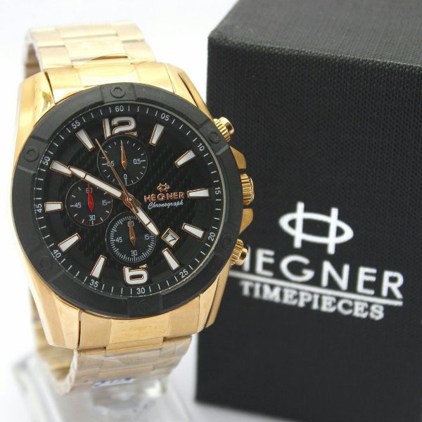 BARU Anti Air - Jam Tangan Pria Original Hegner HW1621G Rantai Stainlees Steel By HargaJam Harga jam