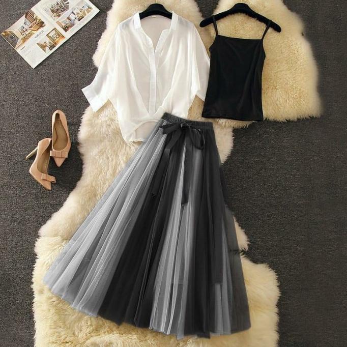 Zaza_Fashion Baju Stelan Wanita Terbaru Stelan Wanita Korea Set 3In1