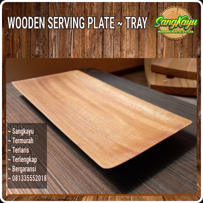 Piring kayu nampan 35x25 cm kayu nampan saji wooden serving tray plate