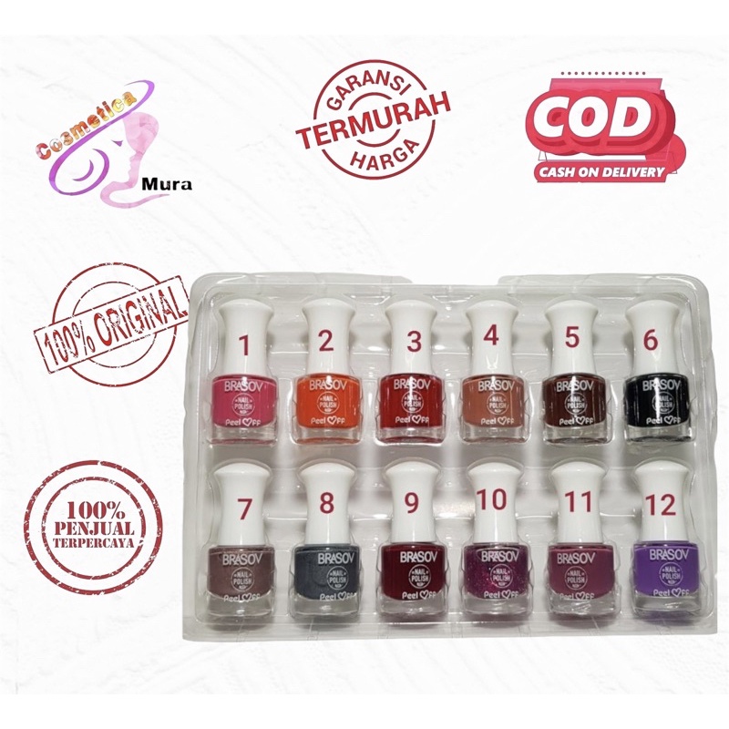 SALE - BRASOV KUTEK PEEL OFF HALAL - BRSAOV NAIL POLISH KUPAS