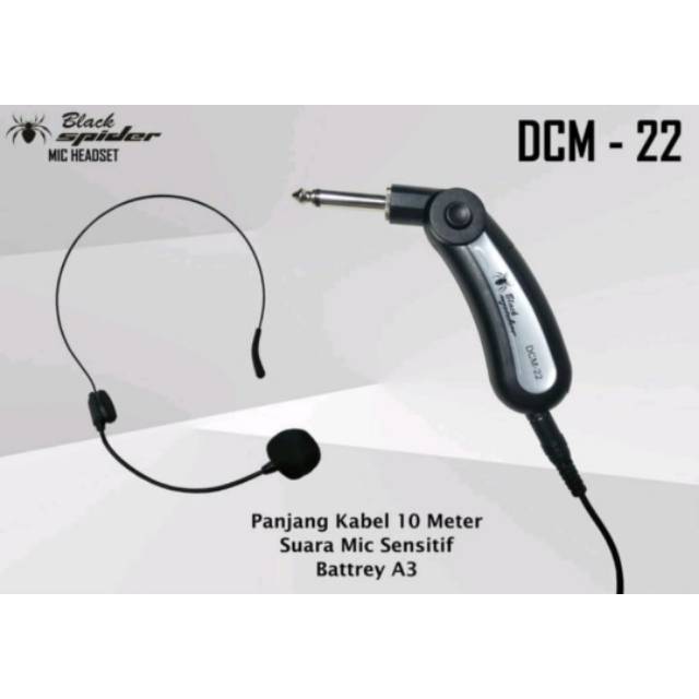 Mic condesor kabel Blackspider / Shure Sh50T Dcm22/Dcm-22 bando/headset kabel 10 meter