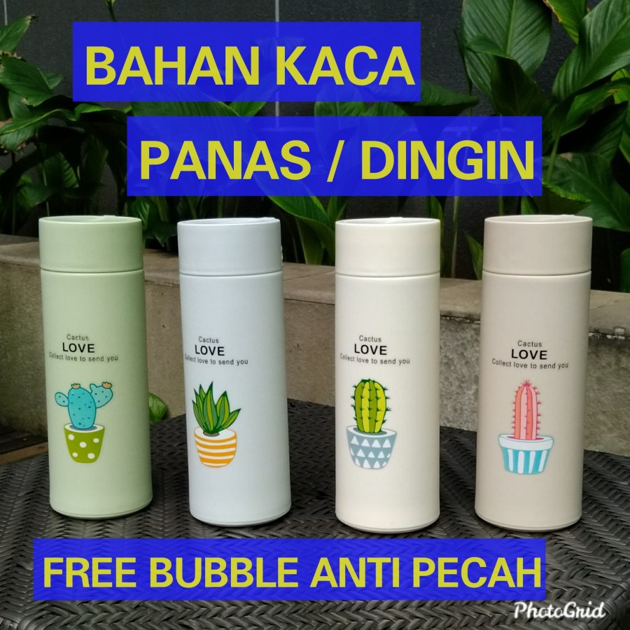 Jual Botol Minum Kaca Motif Kaktus 450ml Indonesiashopee Indonesia 8251