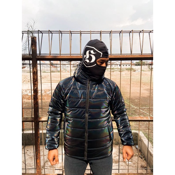 Puffer Jacket Hologram Blue Black / Puffer Jacket