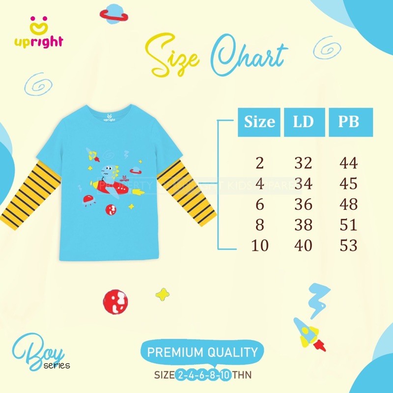 kaos Anak Longsleeve mix Boy Girl Upright