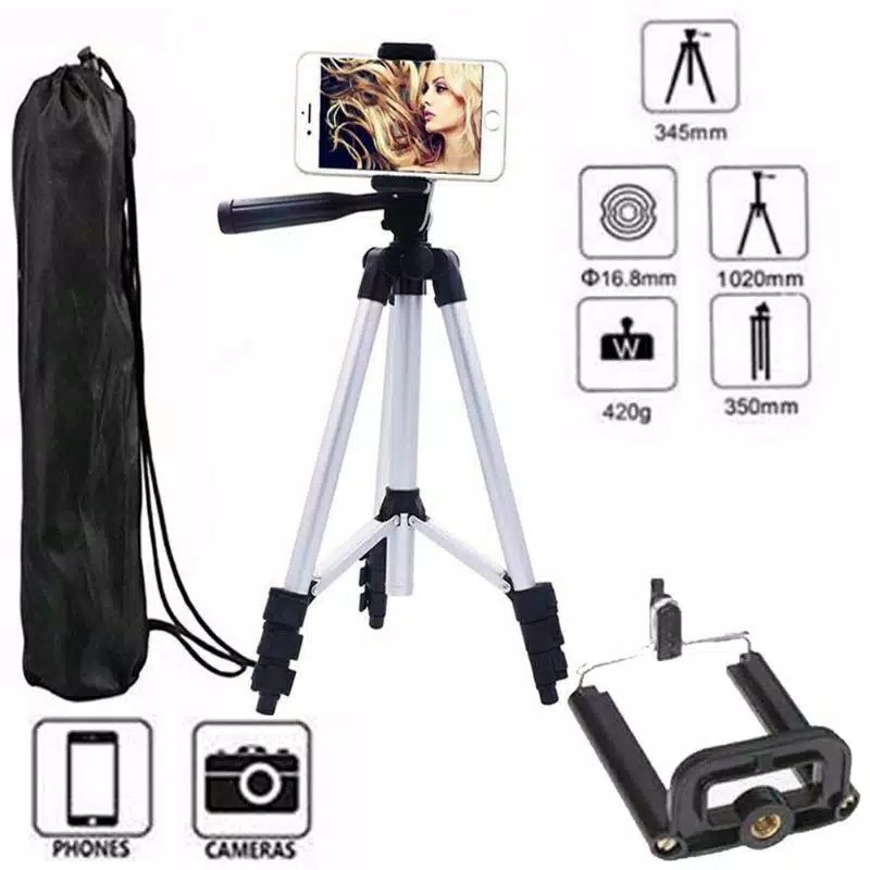 Tripod Hp / Tripod Kamera 1 meter / Tripod Handphone Free Holder U