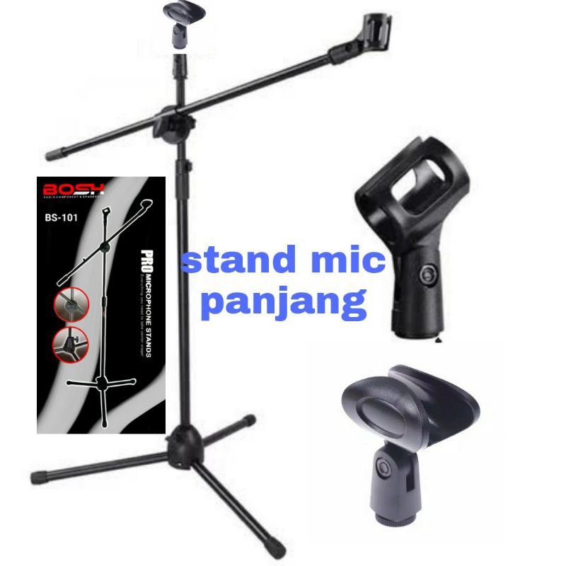 Stand mic Panjang. Stand microphone lantai BOSH Bs-101