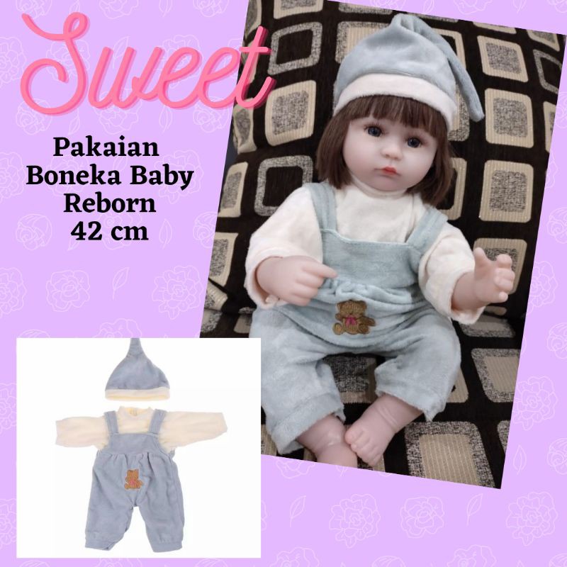 Aksesoris Pakaian Baju Topi Sepatu Boneka Reborn 38 cm, 42 cm, 45 cm, 48 cm