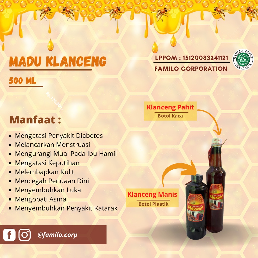 

Madu Hutan Mazaid Jenis Klanceng Manis (500ml)