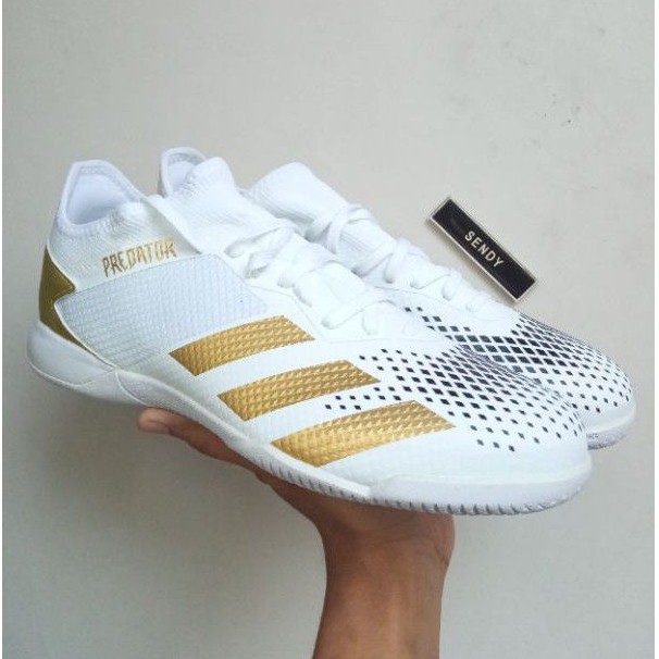 Adidas Predator 20.3 L IN White Gold FW9192 Adidas Predator Mutator 20.3 Low Sepatu Futsal Original