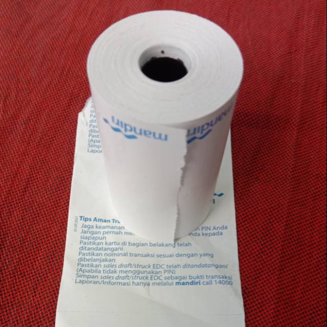 

Kertas thermal logo mandiri ukuran 57X30 mm