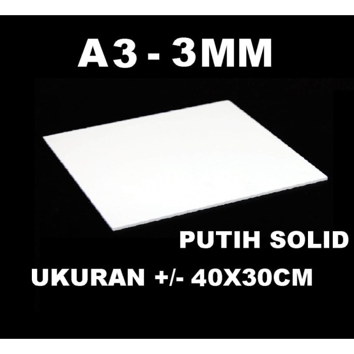 

Acrylic / akrilik Putih solid / kapur ukuran 30x40cm/ A3 - tebal 3mm