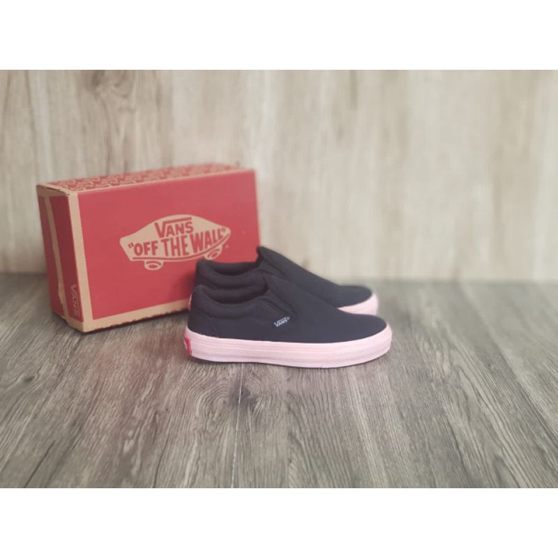 Sepatu Anak Vans Slip On Black Size 25 - 35 Premium Quality