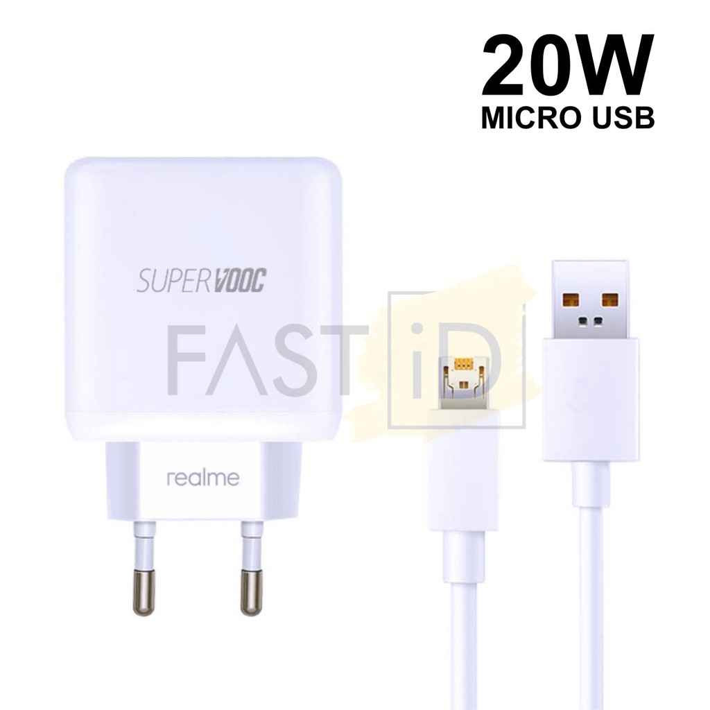 VOOC Fast Charger Realme Fast Charging20W Original Kabel MICRO / TIPE C