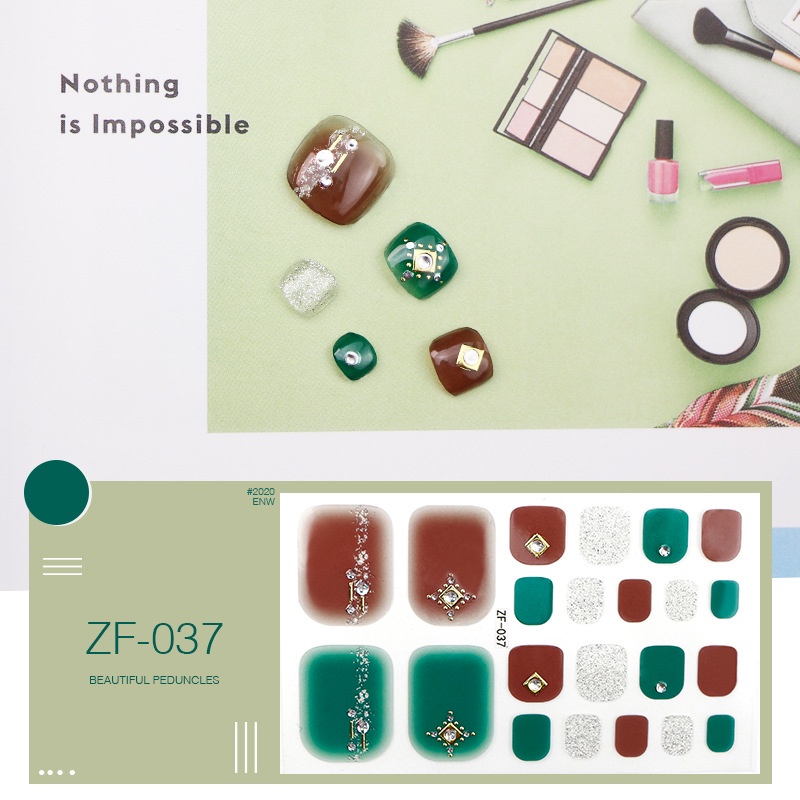 Zf Stiker Kuku 3D Warna Gradasi Untuk Nail Art / Manicure DIY