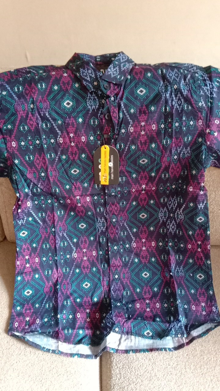 Bswart Batik Hrb026 Kenongo Hem Pendek Padi Pekalongan M L Xl Batik Pria Murah Modern Grosir Batik