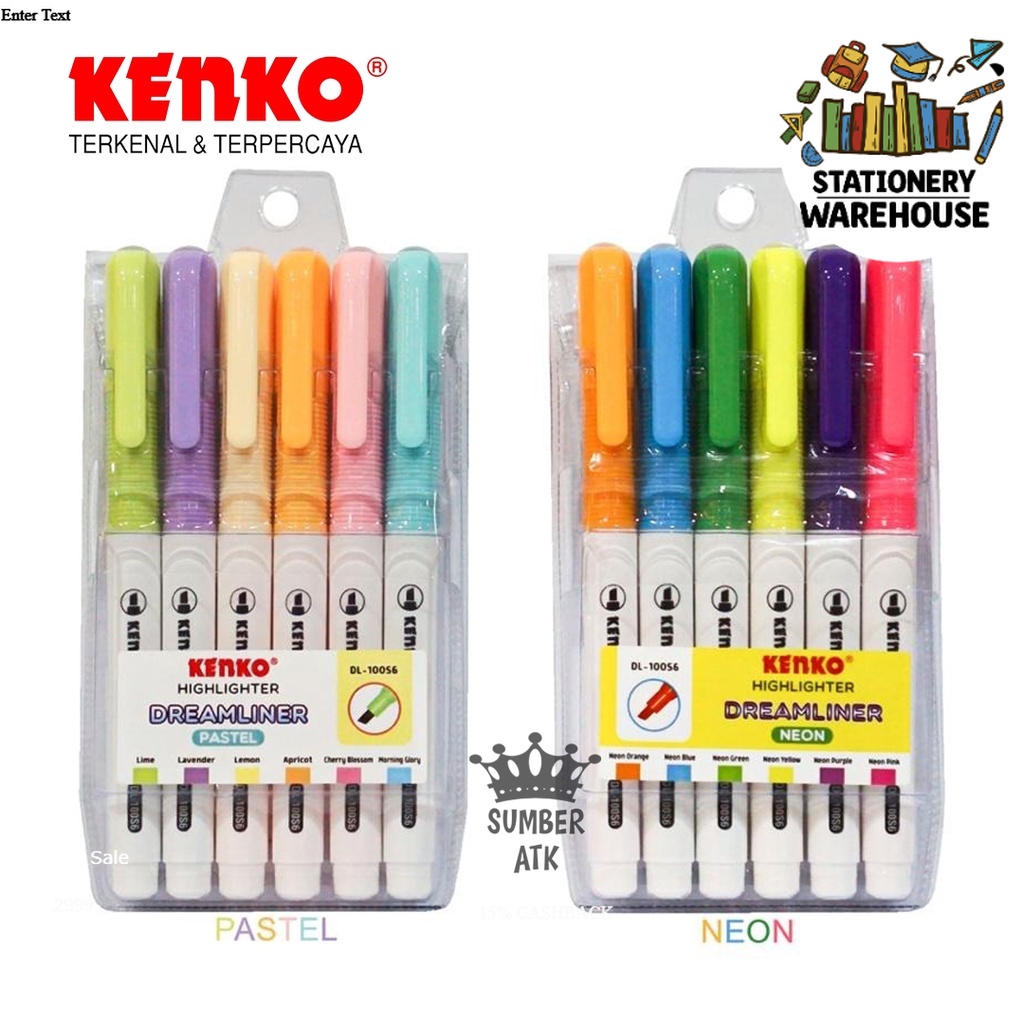 

Highlighter KENKO DREAMLINER 6 Set PASTEL / NEON DL-100S6