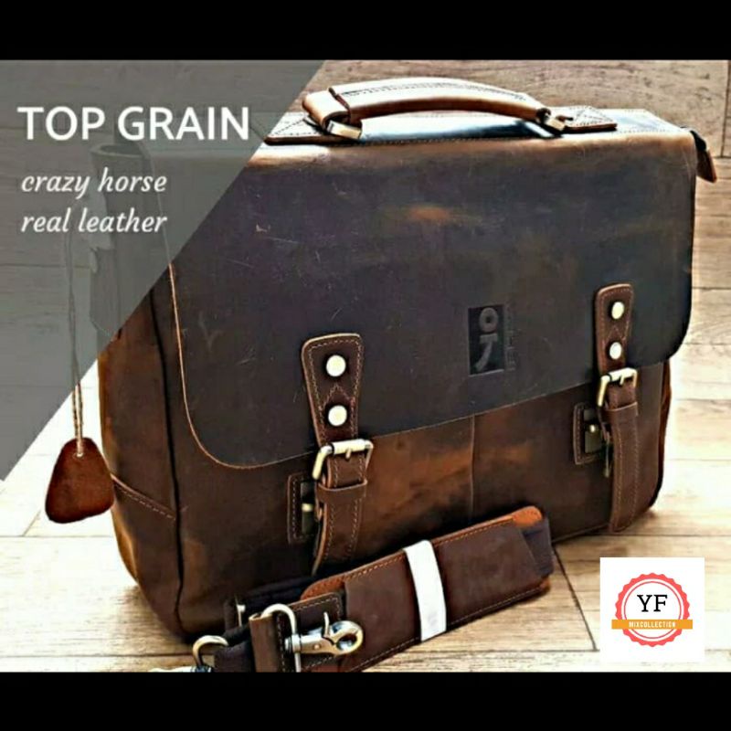 Tas Full Kulit Asli CRAZY HORSE ISHIYA BEATHER