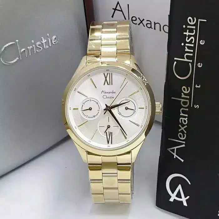 JAM TANGAN WANITA ALEXANDRE CHRISTIE 2796 AC2796 HITAM ROSEGOLD ORIGINAL