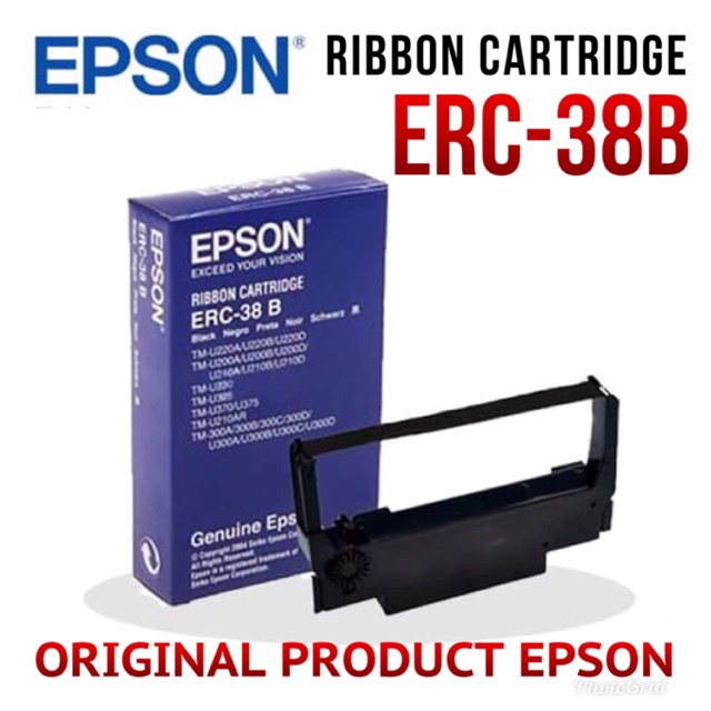 EPSON ERC-38B / ERC-38 B / ERC 38 / erc 38 b ERC38 BLACK ORI PITA PRINTER RIBBON CARTRIDGE TM U220 / TM-U220