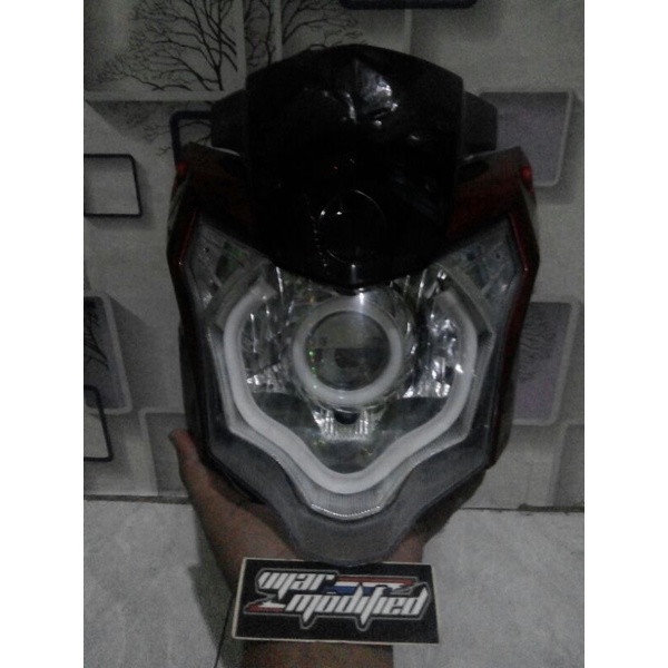 Headlamp reflektor projie vixion new advance,lampu depan vixion new advanca custom projie + alis