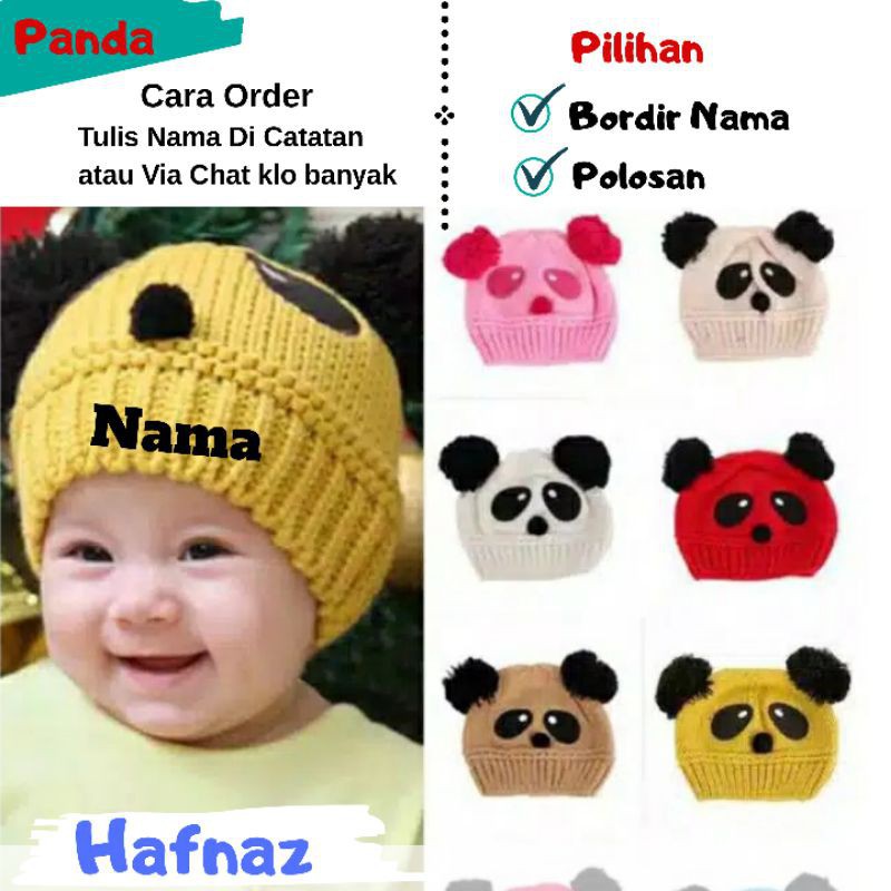 KUPLUK PANDA ANAK BORDIR NAMA FREE NAMA CUSTOM NAMA REQUEST NAMA MURAH