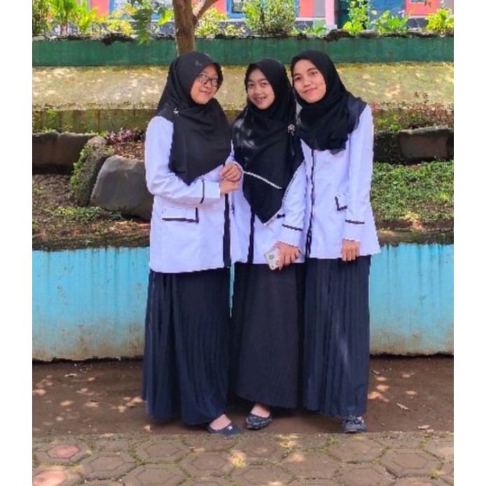 Baju Dinas Putih Wanita PDH putih PNS Blazer Putih Wanita Seragam ASN Putih Seragam Guru Putih Wanita Seragam Putih lis hitam Atasan Putih Pemda Atasan Putih Guru Wanita Seragam Kerja Wanita