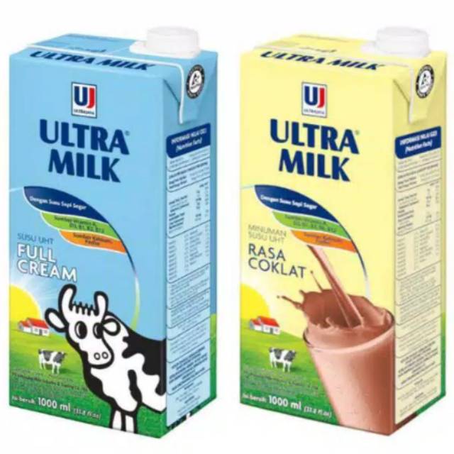 

ULTRA MILK susu UHT kotak COKLAT / FULL CREAM 1000ml.