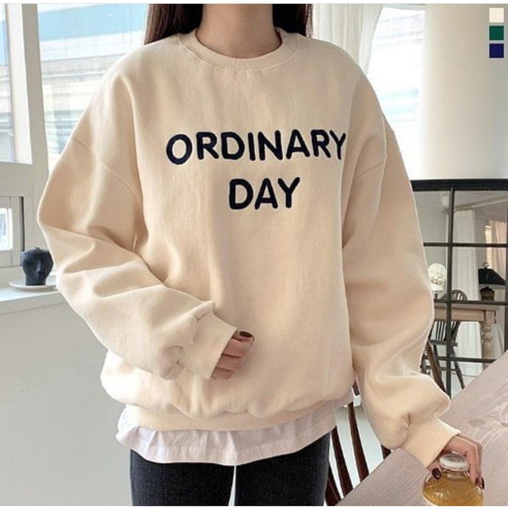 Ordinary Day Sweater Wanita Korean Style Bahan Fleece