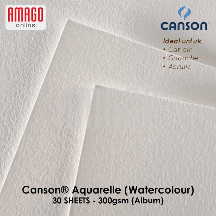 CANSON XL Aquarelle - Watercolor Paper - 30 sheets - A4 - 300G (Album) - 400039170