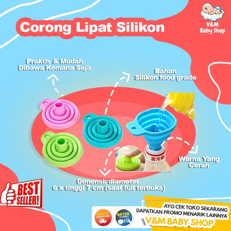 VnM066 | Corong Lipat Silikon / Corong Minyak &amp; Air Silicon Portable