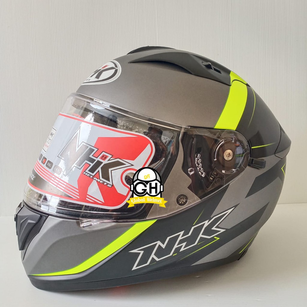 HELM NHK FULL FACE NHK GP PRIME MOTIF PENZA GREY YELLOW DOFF