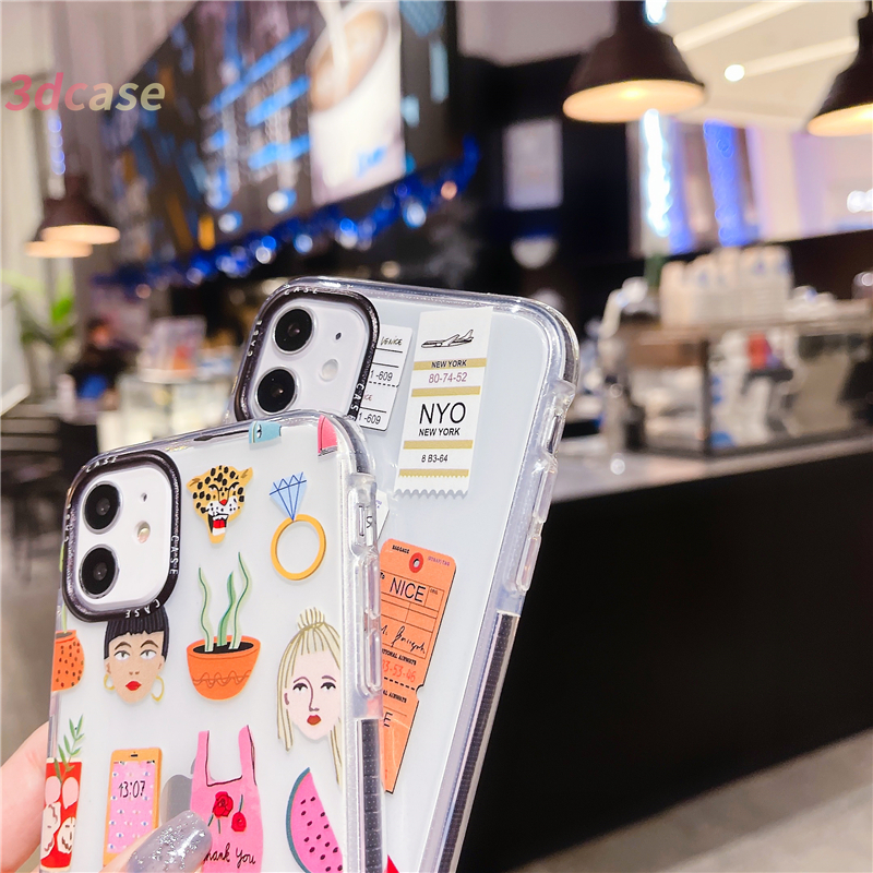 Soft Case Transparan Gambar Tiket Pesawat Terbang Untuk Iphone 11 7 8 Plus 6 6s Plus Se iPhone 12 Pro Max