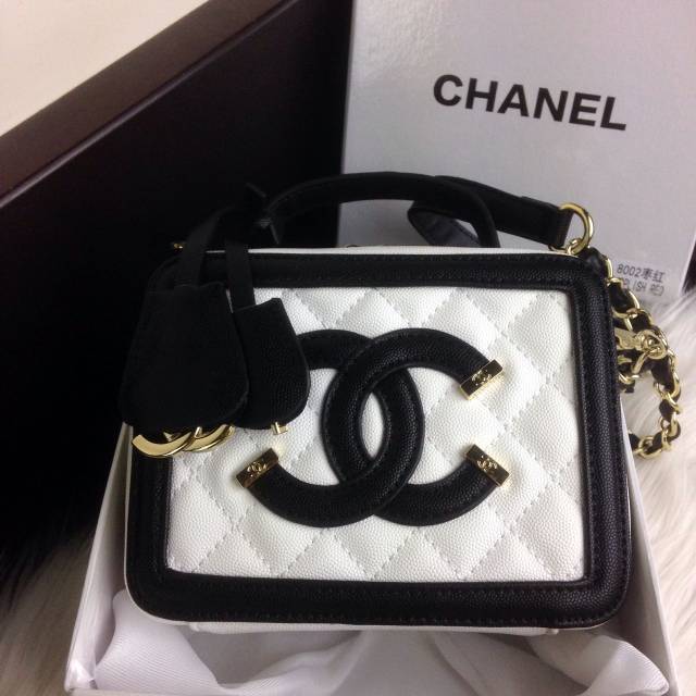 Tas selempang, CHANEL Vanity Case Caviar BB Spring Summer 2018 #8002