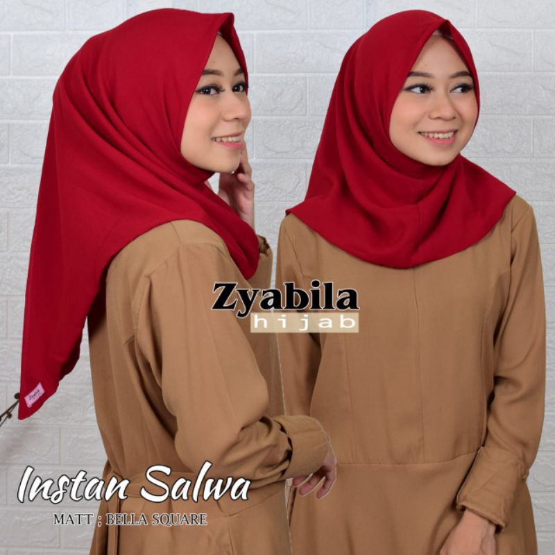 JILBAB Instan salwa PREMIUM 2 lapis bahan Bella POLIKOTON  5 pcs FREE scuba 1pcs