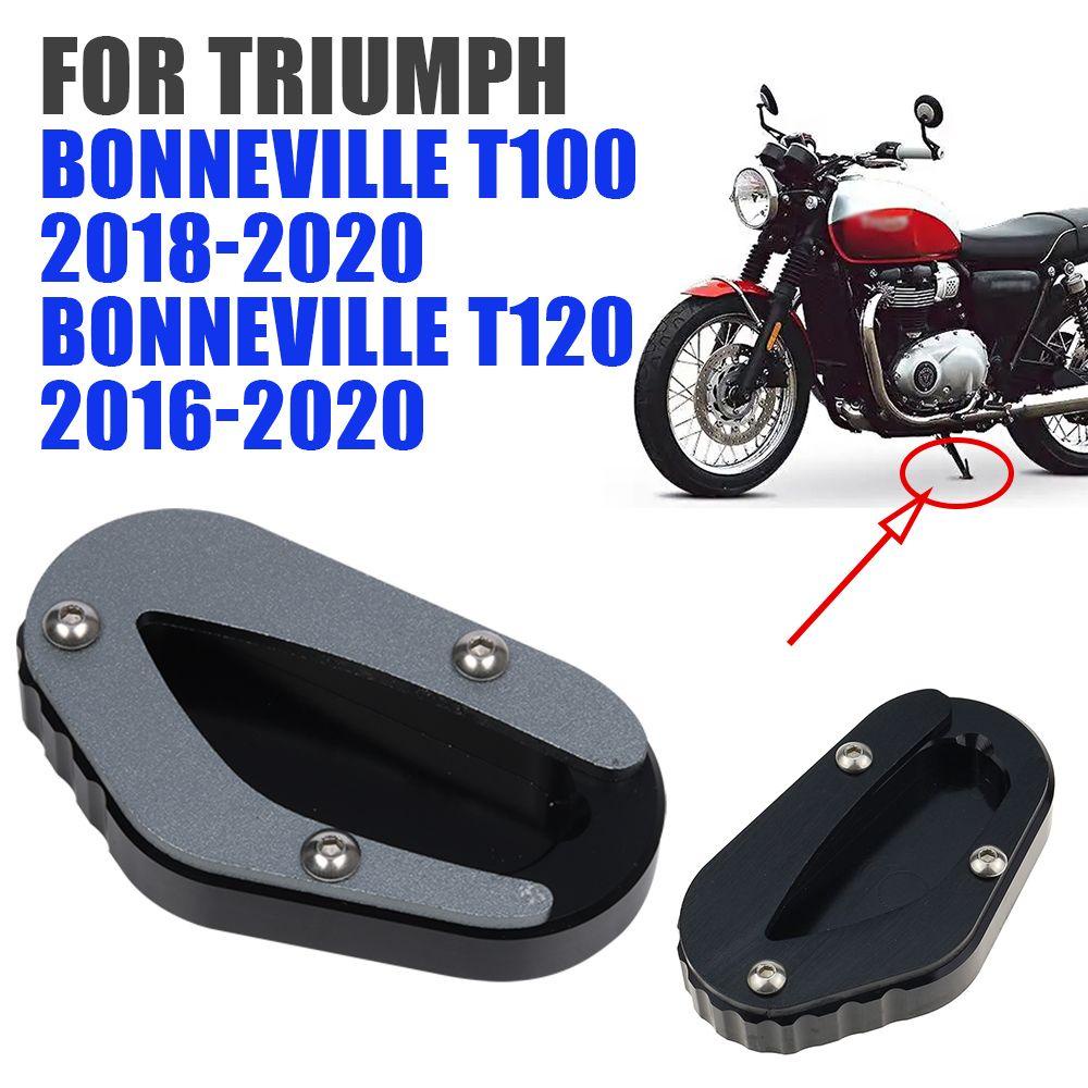 Populer Kaki Ekstensi Pad Pembesar Suku Cadang Motor Side Stand Kickstand Side Kick Stand Untuk Bonneville T100 2018-2020