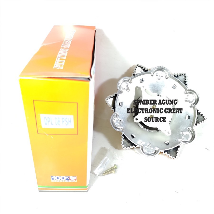 DPL08PSH Fiting Hias Gold Silver Pink Ungu Kipas Mengkilap Kuningan De