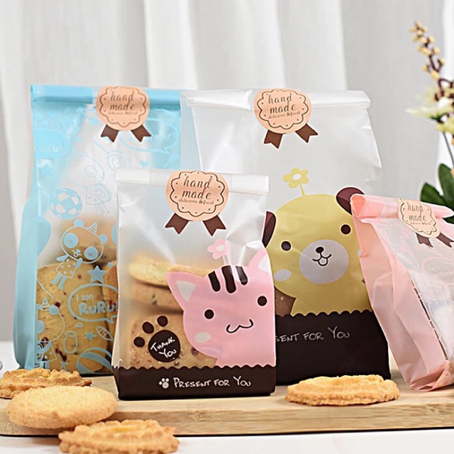 

Plastik cookies souvernir ulang tahun packing Plastik cookies sticker lucu animal PERPCS