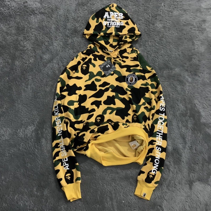 Sweater Hoodie Bape Bathing Ape Strong Together Camo Fulltag &amp; Lebel