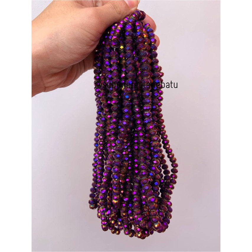 Kristal Ceko Doff 8mm UNGU METALIK purple metalic kilap aksesoris bros