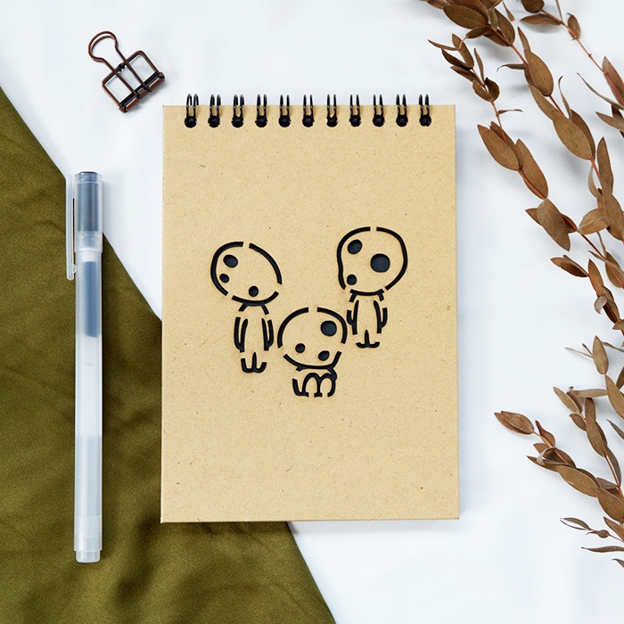 

Otterspace Studio | Kodama Ring Notebook - Studio Ghibli Princess Mononoke