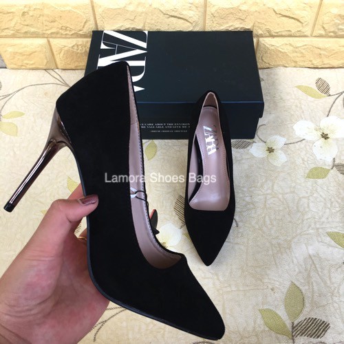 Sepatu Wanita ZR-151Metallic Leather High Heeled Pumps