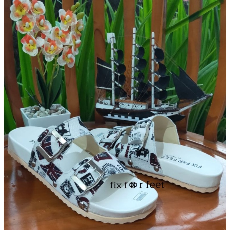 Fahrie shoes sendal flat wanita kokop ban dua gesper fh-50