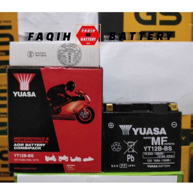 Aki Baterai Yuasa YT12B-BS 12V 10Ah Super MF Ducati Multistrada