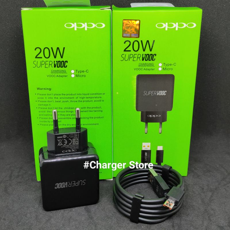 Charger Oppo Hitam 20W 4A Fast Charging VOOC Micro USB ORIGINAL