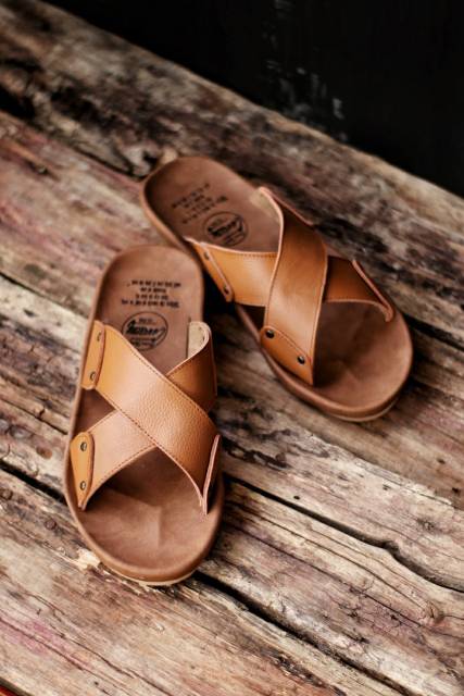 SANDAL KULIT PRIA CEVANY XMIN BLACK BROWN TAN KULIT SAPI ASLI ORIGINAL HANDMADE