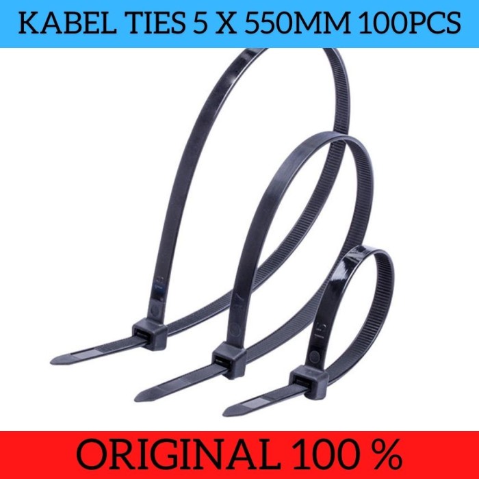 Per Bungkus 100 Pcs Kabel Cable Tie Ties Zip Pengikat 5 x 550mm 55cm