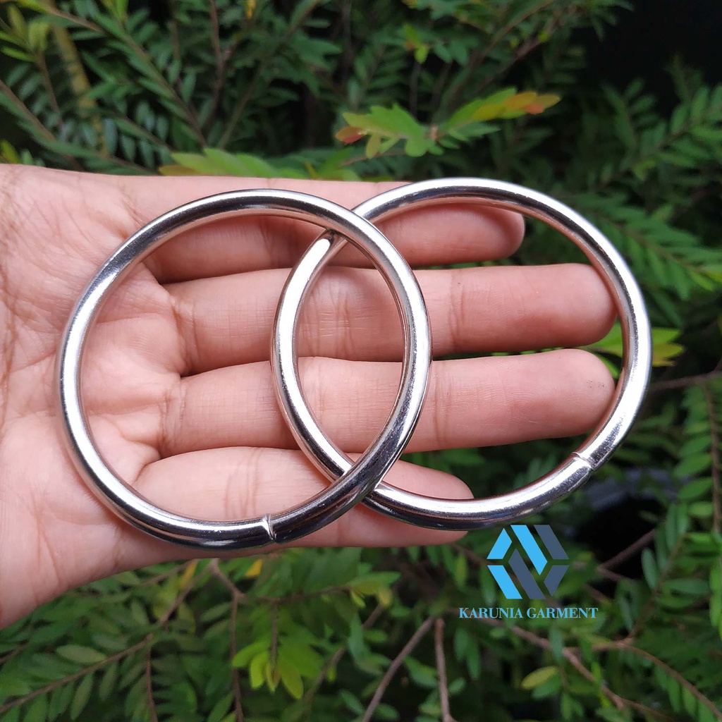 RING O BESI BULAT 6.0 CM PENGAIT CANTELAN KAIN JARIK GENDONGAN BAYI WARNA NIKEL SILVER SATUAN