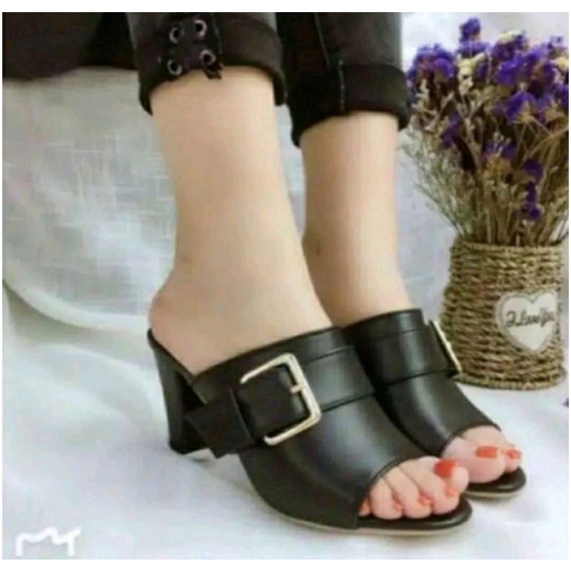 Size JUMBO 40-45 Higheels Sepatu Hak Tinggi Wanita UKURAN Besar Semi Formal Kantoran OVersize Kulit Empuk, 44