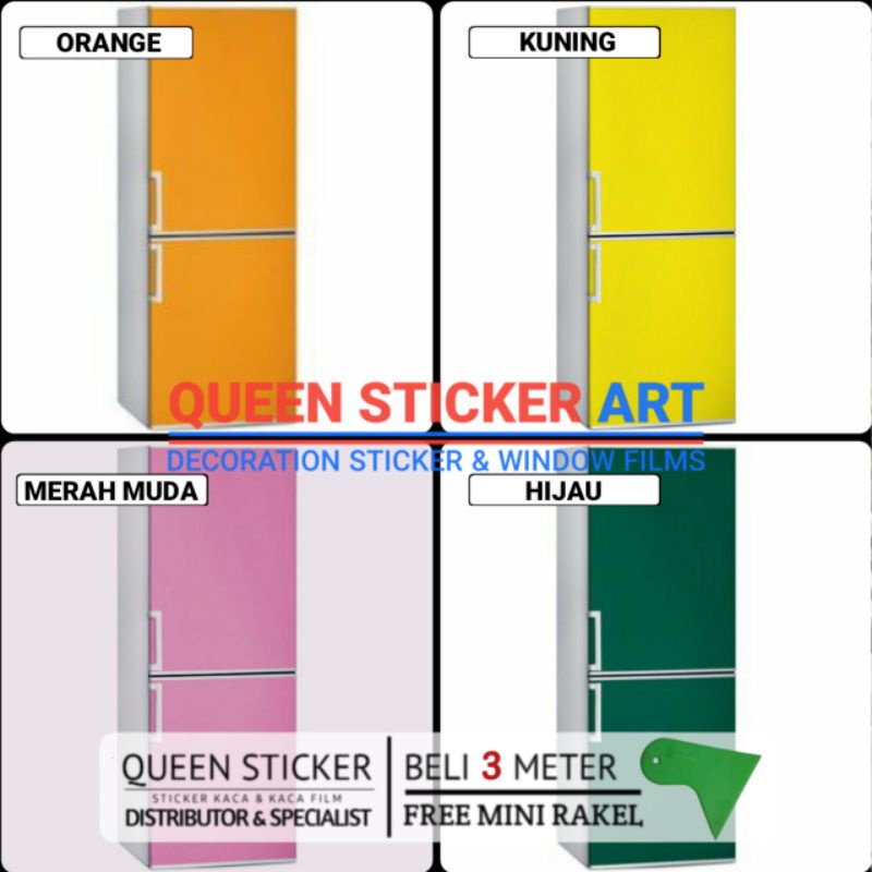 Stiker Kulkas Sticker Lemari Es Warna Polos